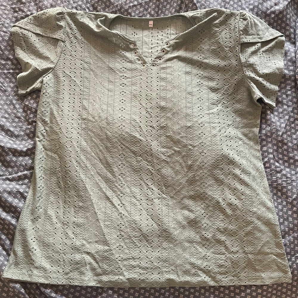 Amazon Essentials Sage Eyelet Top